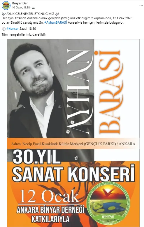Aylık Geleneksel Etkinliğimizde Ayhan Barasi 30. Yıl Konseri Gerçekleştirildi