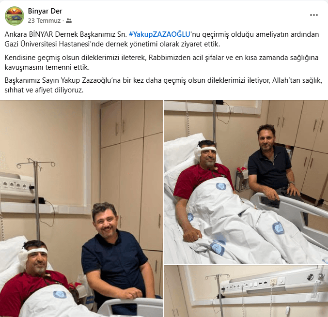 Başkanımız Sayın Yakup Zazaoğlu ameliyat oldu.